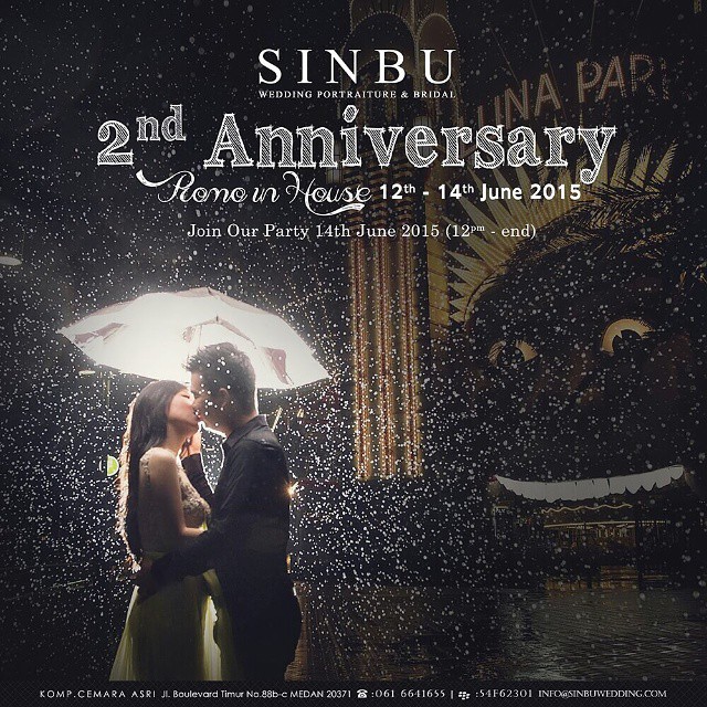 SINBU Wedding Portraiture & Bridal 2nd ANNIVERSARY
PROMO IN HOUSE!! 12th-14th June 2015