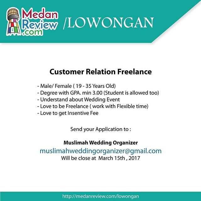 Lowongan Kerja di Muslimah Wedding Organizer : Customer Relation Freelance